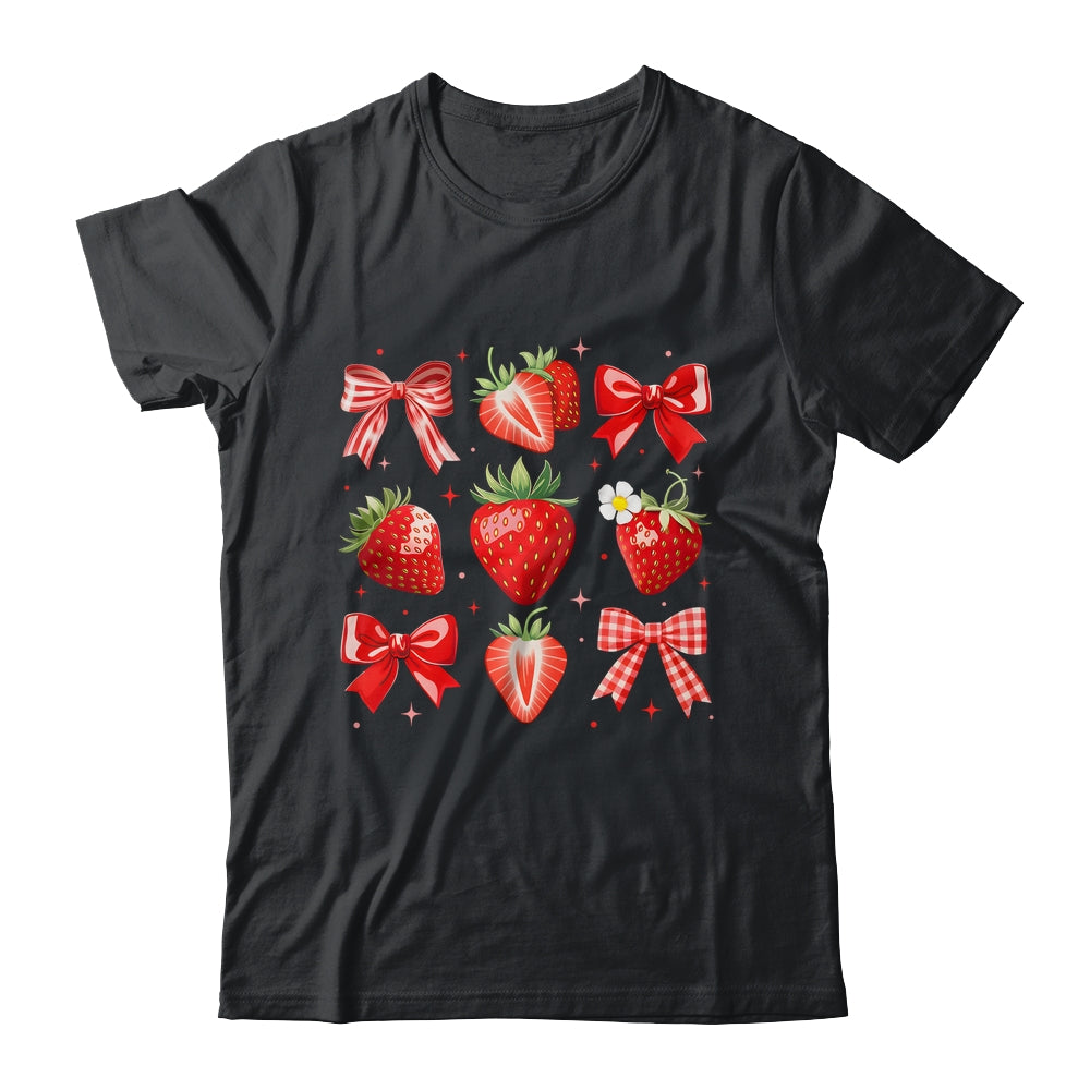 Strawberry Coquette Bow Strawberries Festival Girls Women Shirt & Tank Top | teecentury