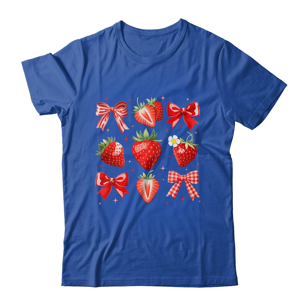 Strawberry Coquette Bow Strawberries Festival Girls Women Shirt & Tank Top | teecentury