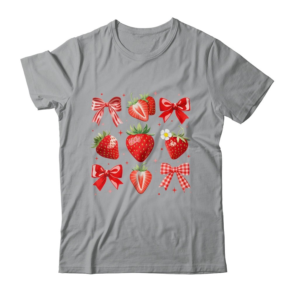 Strawberry Coquette Bow Strawberries Festival Girls Women Shirt & Tank Top | teecentury