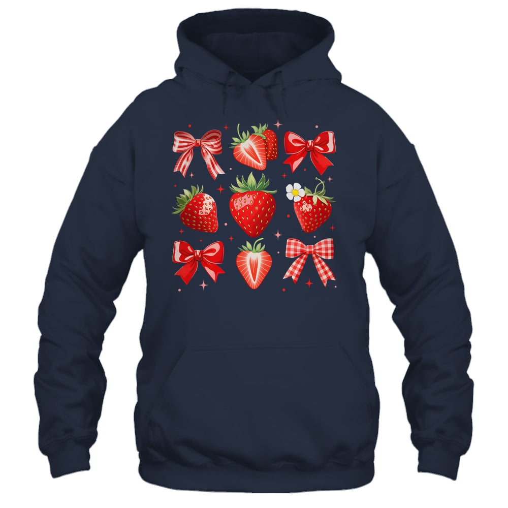 Strawberry Coquette Bow Strawberries Festival Girls Women Shirt & Tank Top | teecentury