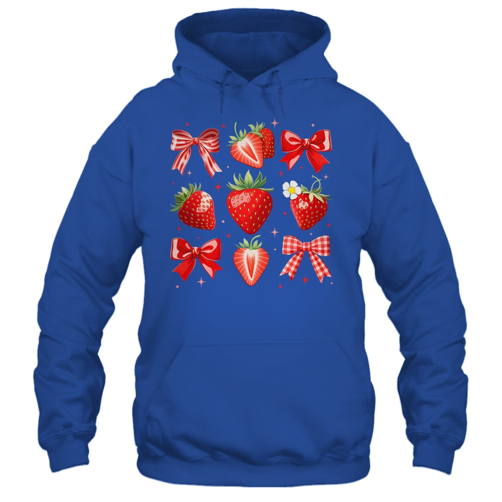Strawberry Coquette Bow Strawberries Festival Girls Women Shirt & Tank Top | teecentury