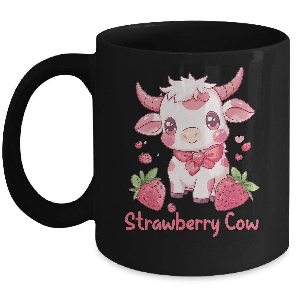Strawberry Cow Kawaii Anime Strawberry Milk For Girls Kids Mug | teecentury