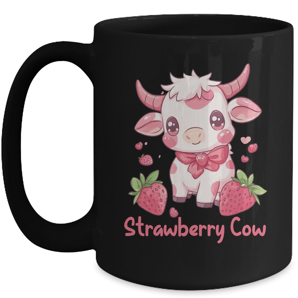 Strawberry Cow Kawaii Anime Strawberry Milk For Girls Kids Mug | teecentury