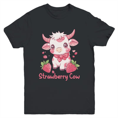 Strawberry Cow Kawaii Anime Strawberry Milk For Girls Kids Youth Shirt | teecentury