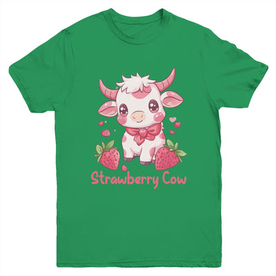 Strawberry Cow Kawaii Anime Strawberry Milk For Girls Kids Youth Shirt | teecentury