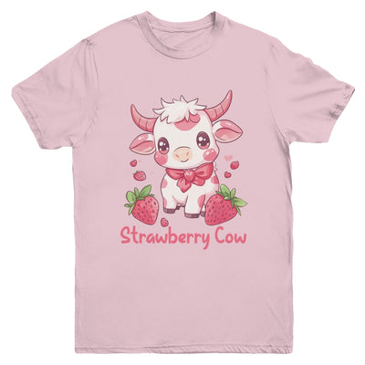 Strawberry Cow Kawaii Anime Strawberry Milk For Girls Kids Youth Shirt | teecentury