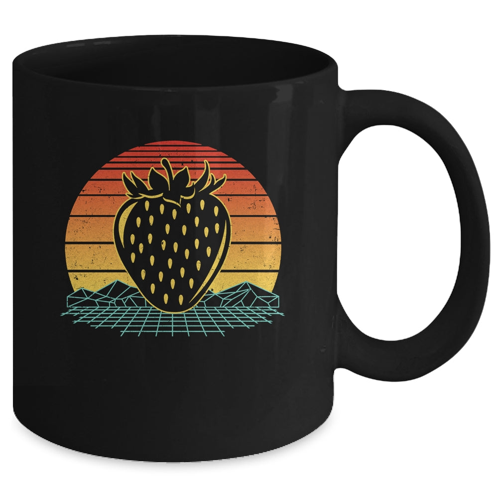 Strawberry Fruit Lover Retro Vintage 80s Style Men Women Mug | teecentury