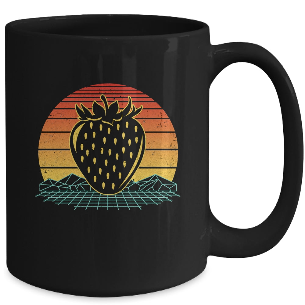 Strawberry Fruit Lover Retro Vintage 80s Style Men Women Mug | teecentury