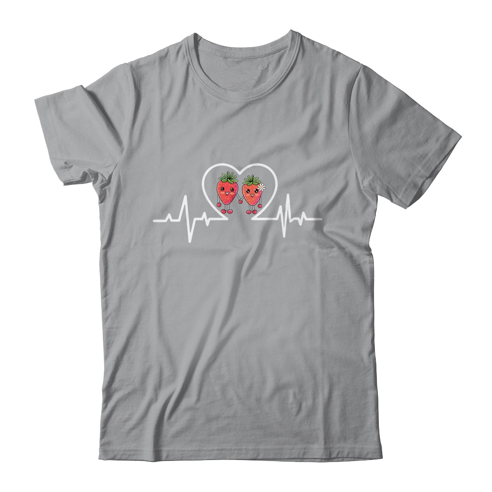 Strawberry Hearbeat Fruit Lover Fruitarian Strawberries Farm Shirt & Tank Top | teecentury