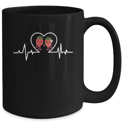 Strawberry Hearbeat Fruit Lover Fruitarian Strawberries Farm Mug | teecentury