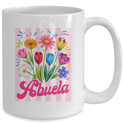 Striped Abuela Wildflowers Coquette Bow Floral Mothers Day Mug | teecentury