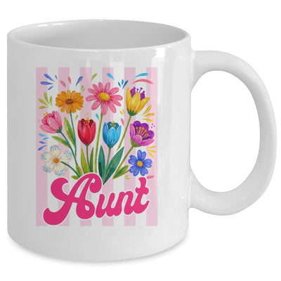 Striped Aunt Wildflowers Coquette Bow Floral Mothers Day Mug | teecentury