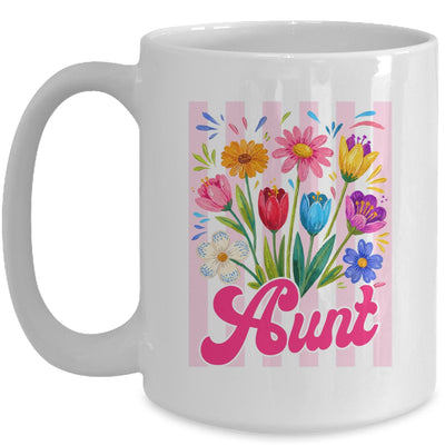 Striped Aunt Wildflowers Coquette Bow Floral Mothers Day Mug | teecentury