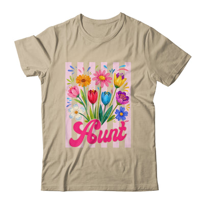 Striped Aunt Wildflowers Coquette Bow Floral Mothers Day Shirt & Tank Top | teecentury