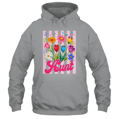 Striped Aunt Wildflowers Coquette Bow Floral Mothers Day Shirt & Tank Top | teecentury