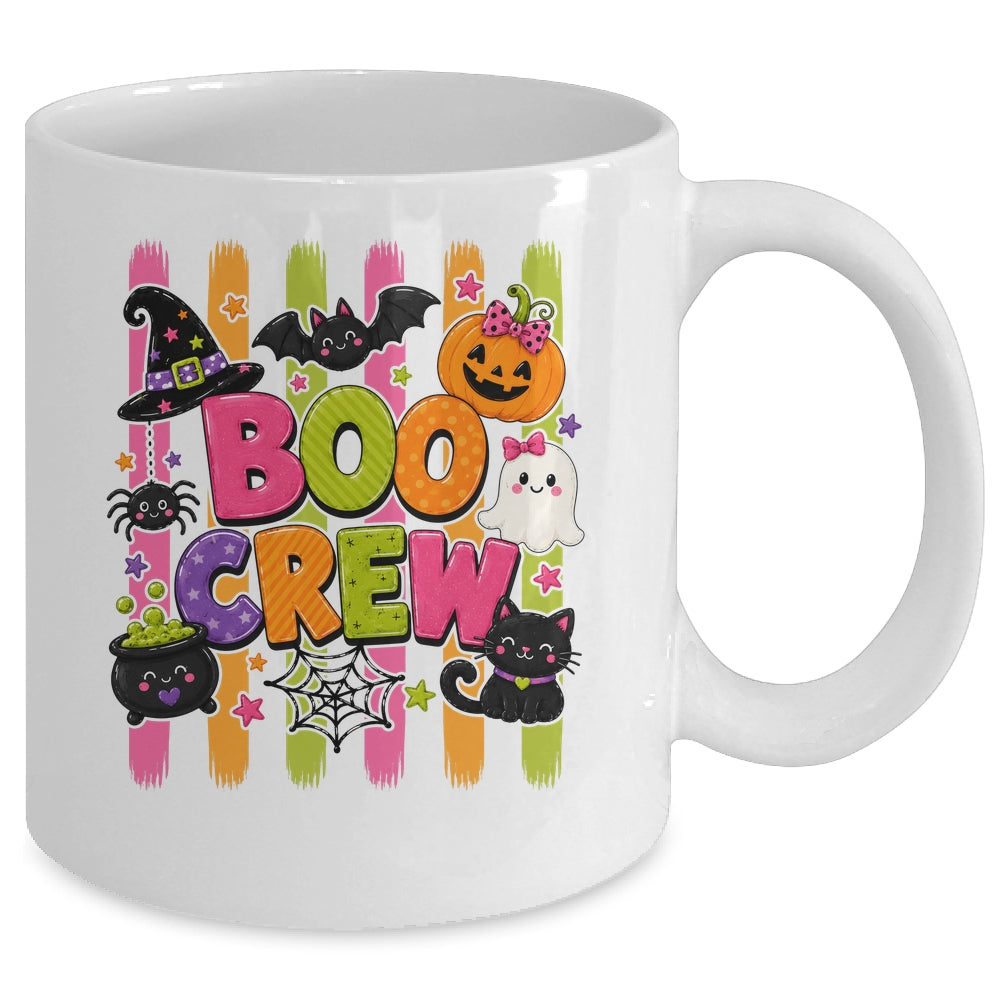 Striped Brushstroke Halloween Girly Boo Crew Ghost Pumpkin Mug | teecentury