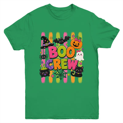 Striped Brushstroke Halloween Girly Boo Crew Ghost Pumpkin Youth Shirt | teecentury
