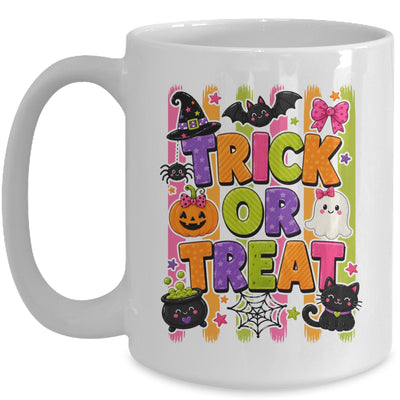 Striped Brushstroke Halloween Trick Or Treat Ghost Pumpkin Mug | teecentury