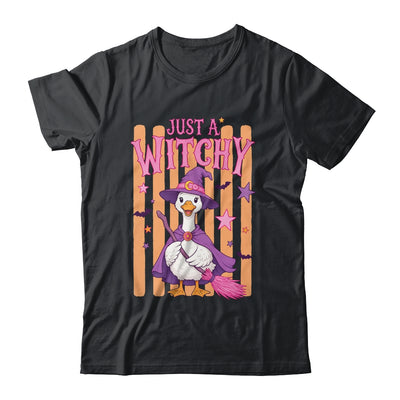 Striped Funny Just A Witchy Goose Spooky Season Halloween Shirt & Hoodie | teecentury