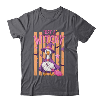 Striped Funny Just A Witchy Goose Spooky Season Halloween Shirt & Hoodie | teecentury