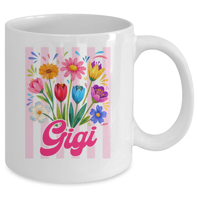 Striped Gigi Wildflowers Coquette Bow Floral Mothers Day Mug | teecentury