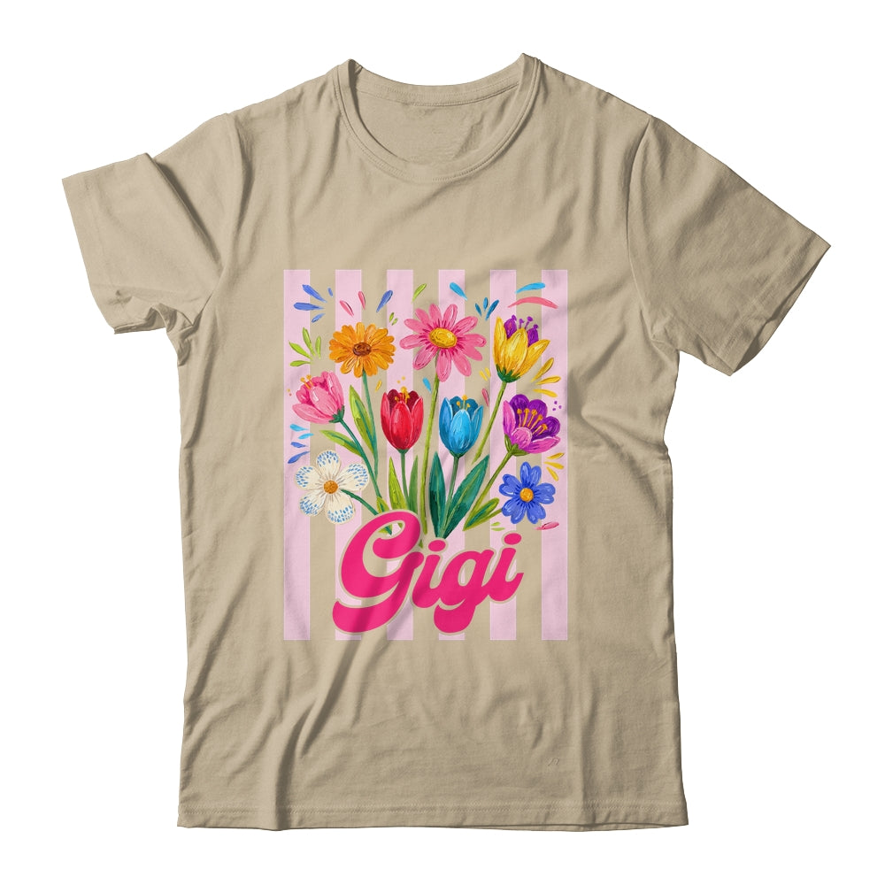 Striped Gigi Wildflowers Coquette Bow Floral Mothers Day Shirt & Tank Top | teecentury