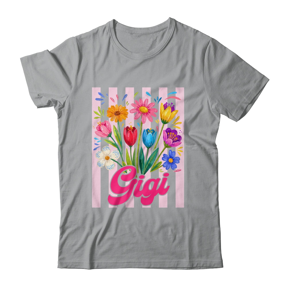 Striped Gigi Wildflowers Coquette Bow Floral Mothers Day Shirt & Tank Top | teecentury