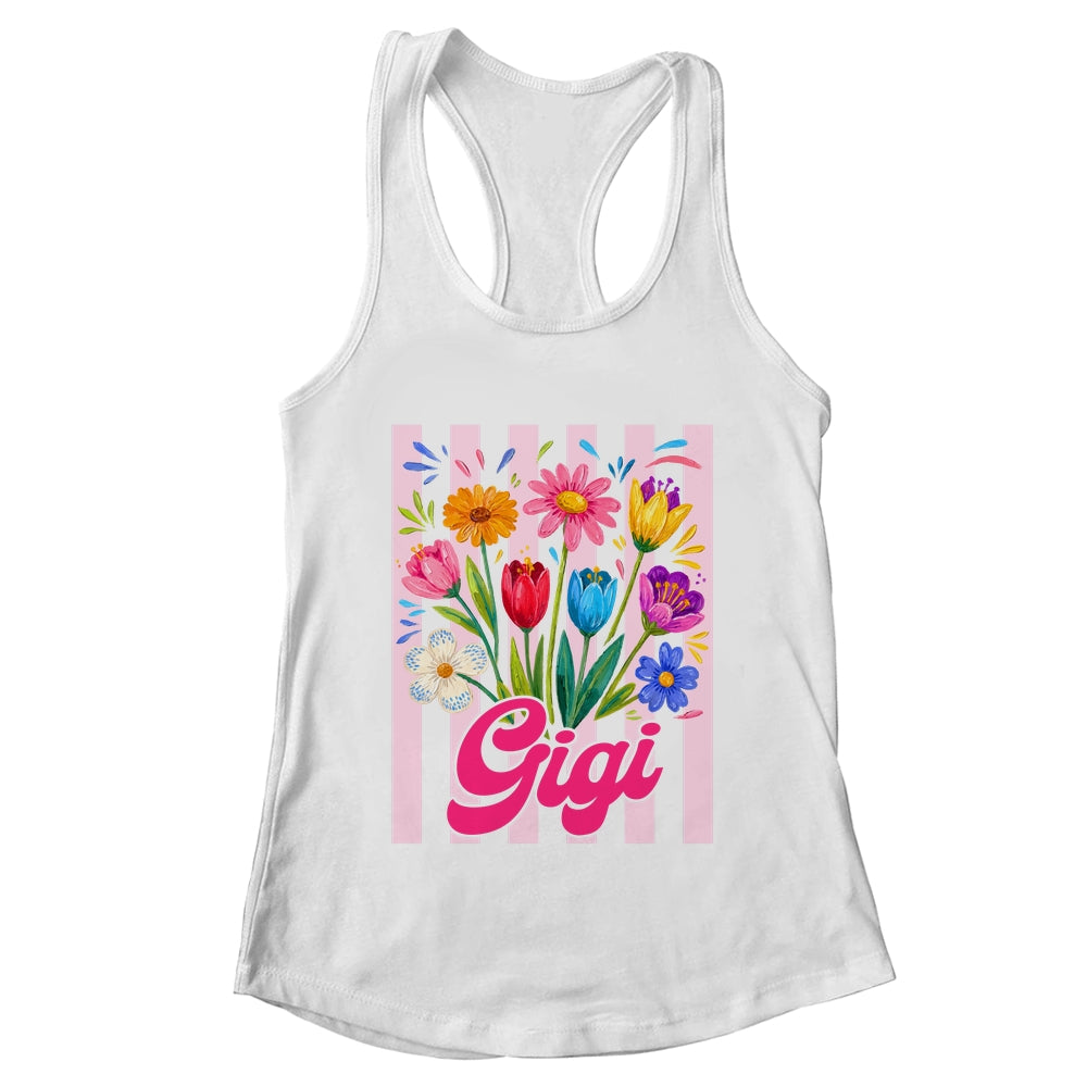 Striped Gigi Wildflowers Coquette Bow Floral Mothers Day Shirt & Tank Top | teecentury