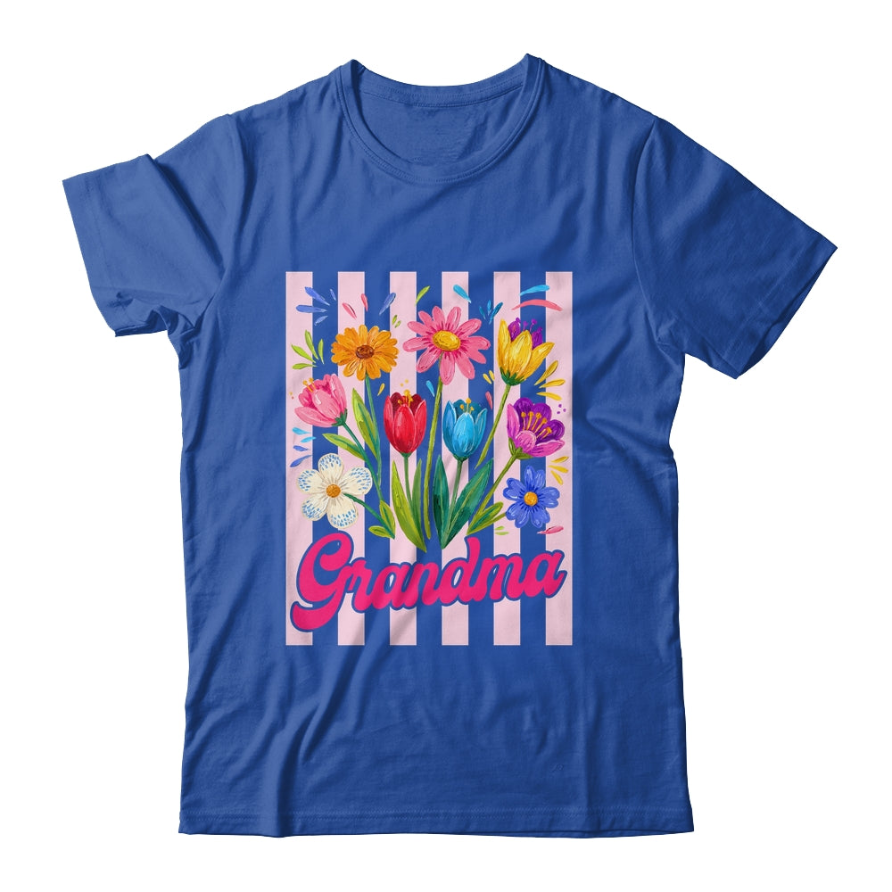 Striped Grandma Wildflowers Coquette Bow Floral Mothers Day Shirt & Tank Top | teecentury