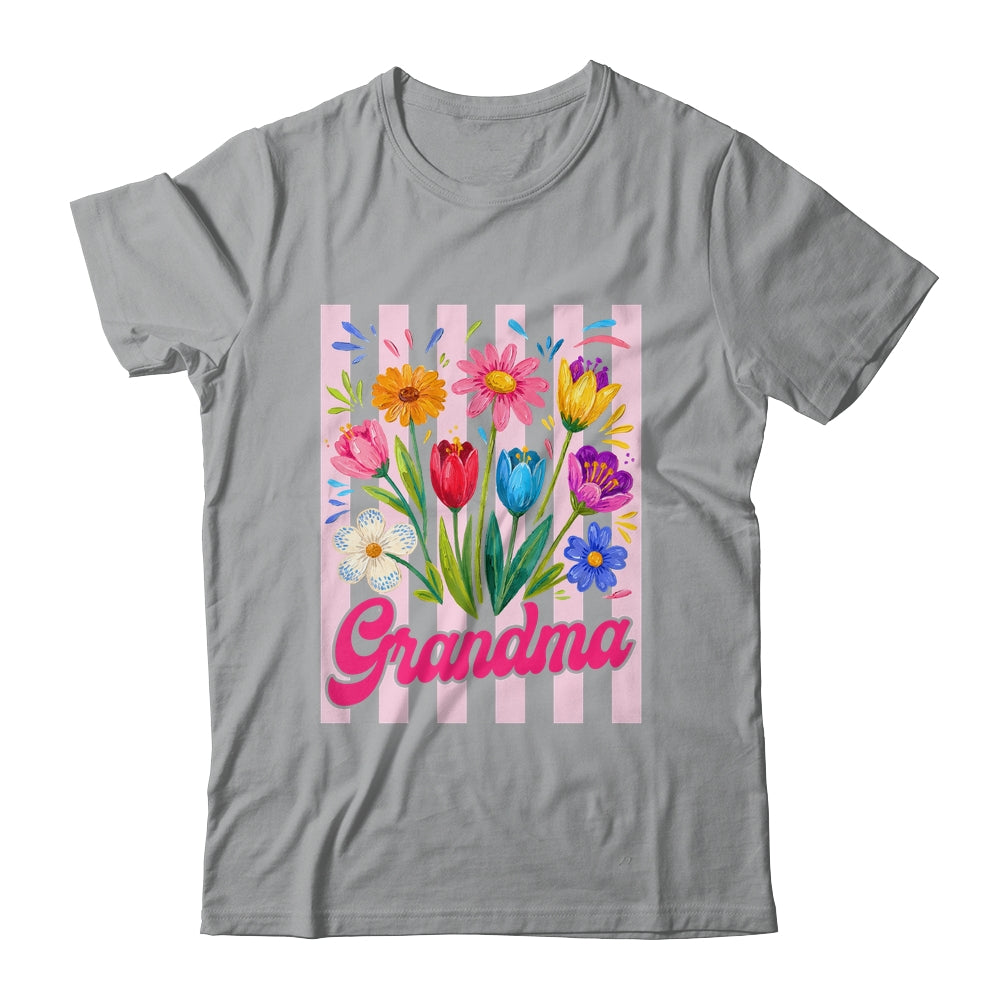 Striped Grandma Wildflowers Coquette Bow Floral Mothers Day Shirt & Tank Top | teecentury