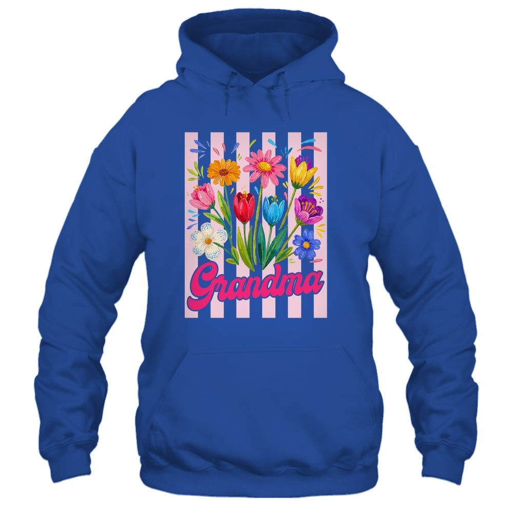 Striped Grandma Wildflowers Coquette Bow Floral Mothers Day Shirt & Tank Top | teecentury