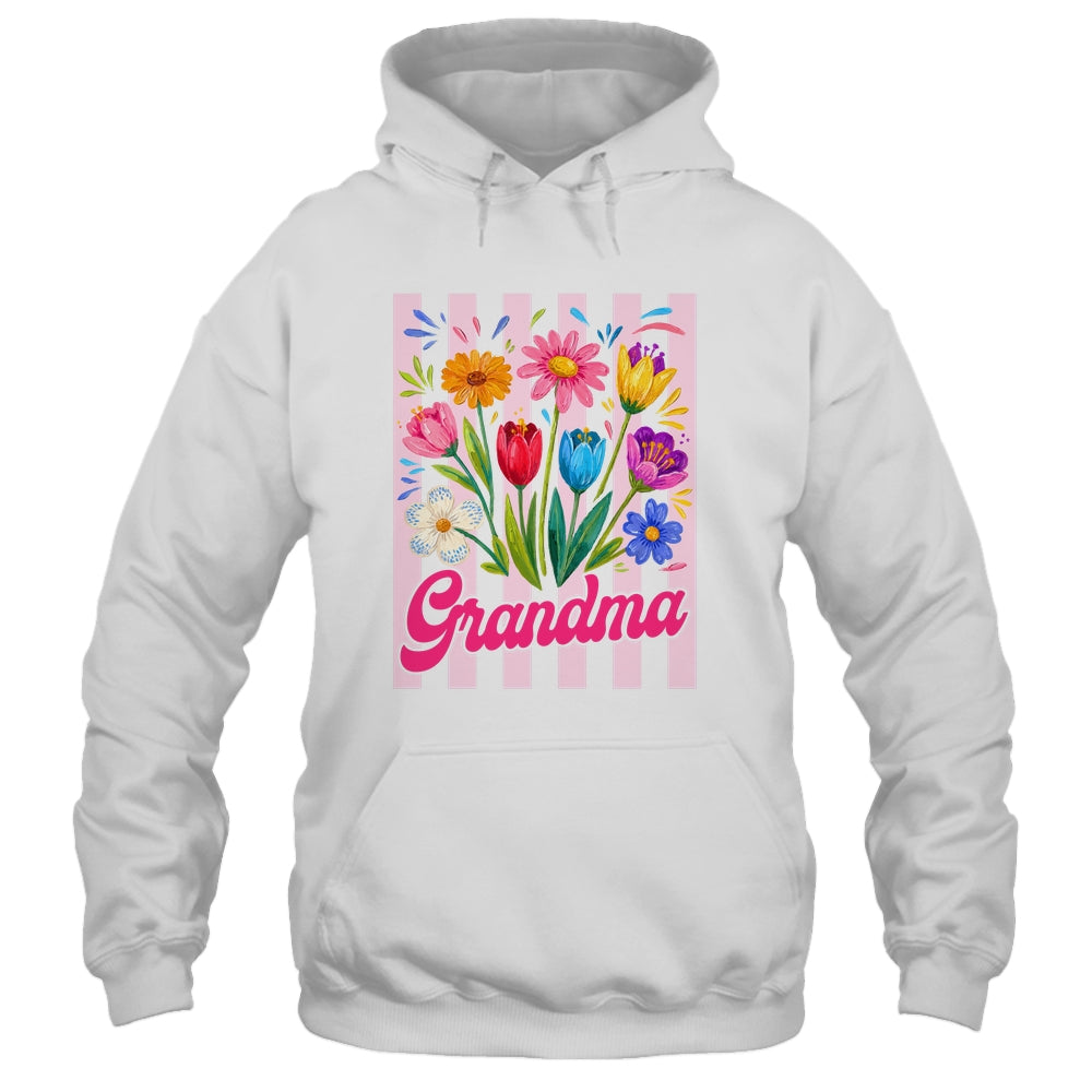 Striped Grandma Wildflowers Coquette Bow Floral Mothers Day Shirt & Tank Top | teecentury