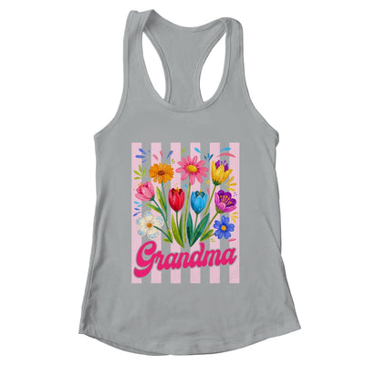 Striped Grandma Wildflowers Coquette Bow Floral Mothers Day Shirt & Tank Top | teecentury