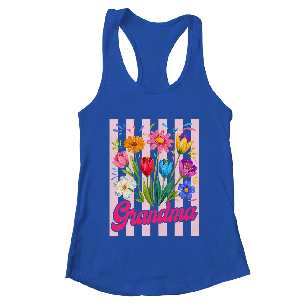 Striped Grandma Wildflowers Coquette Bow Floral Mothers Day Shirt & Tank Top | teecentury