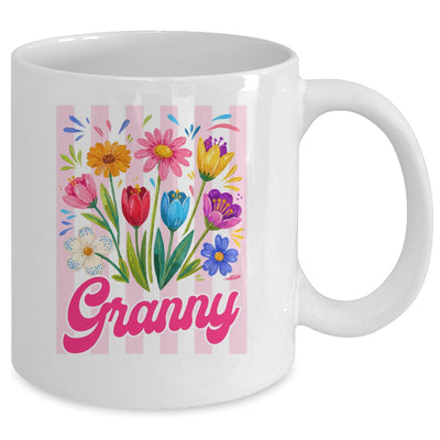 Striped Granny Wildflowers Coquette Bow Floral Mothers Day Mug | teecentury
