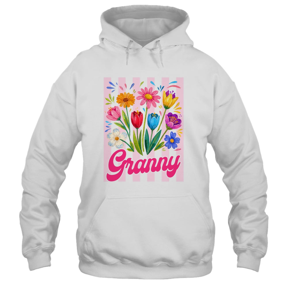 Striped Granny Wildflowers Coquette Bow Floral Mothers Day Shirt & Tank Top | teecentury