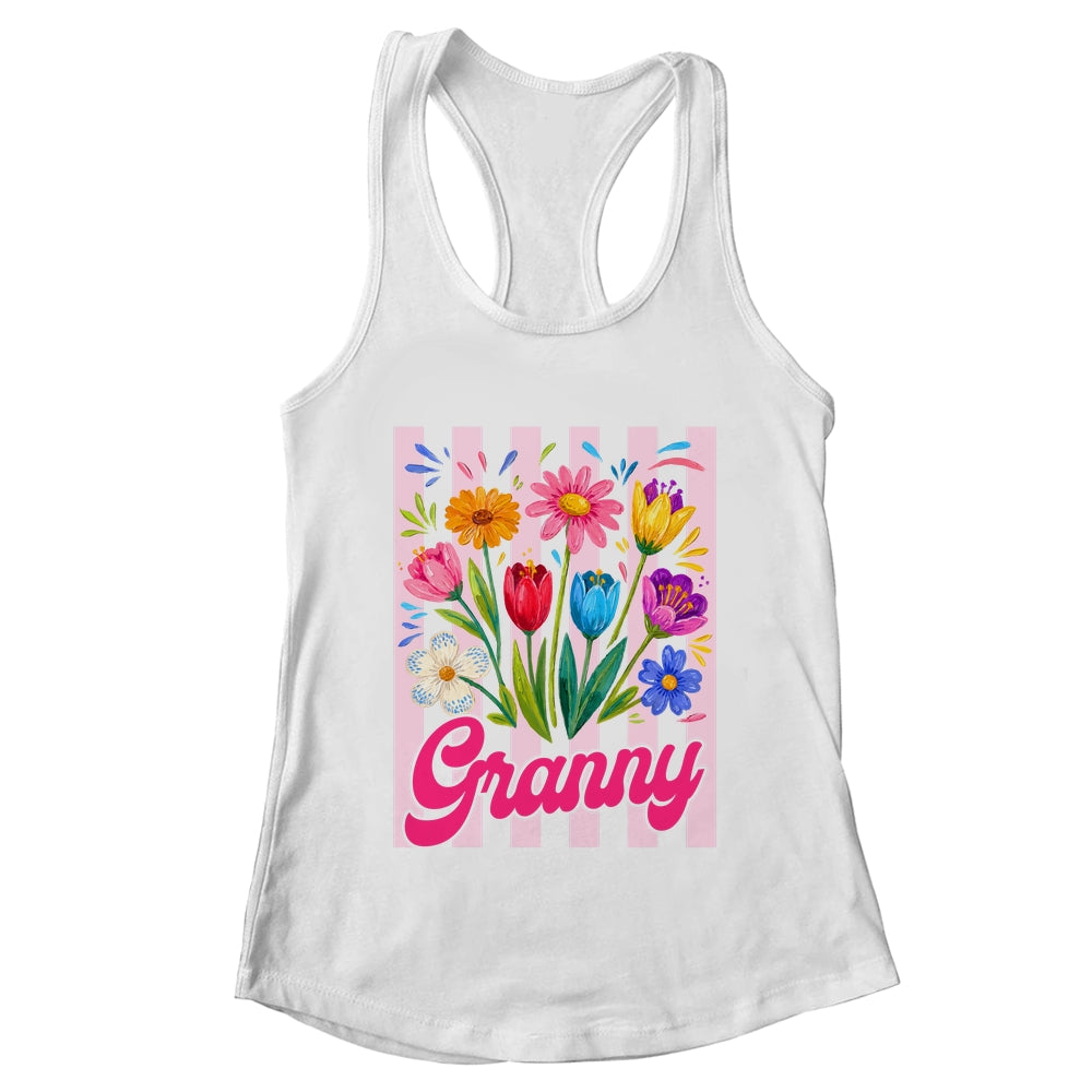 Striped Granny Wildflowers Coquette Bow Floral Mothers Day Shirt & Tank Top | teecentury