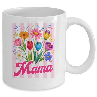 Striped Mama Wildflowers Coquette Bow Floral Mothers Day Mug | teecentury