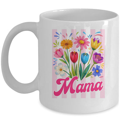 Striped Mama Wildflowers Coquette Bow Floral Mothers Day Mug | teecentury