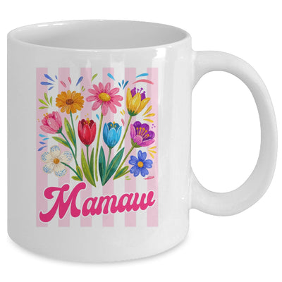 Striped Mamaw Wildflowers Coquette Bow Floral Mothers Day Mug | teecentury