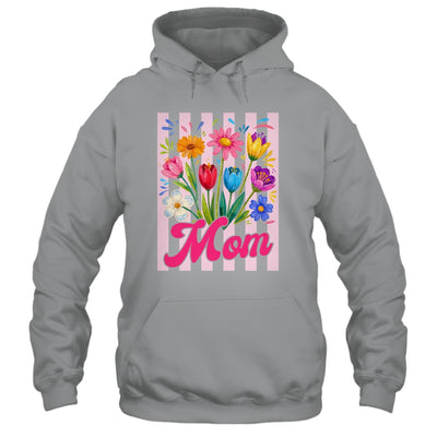 Striped Mom Wildflowers Coquette Bow Floral Mothers Day Shirt & Tank Top | teecentury