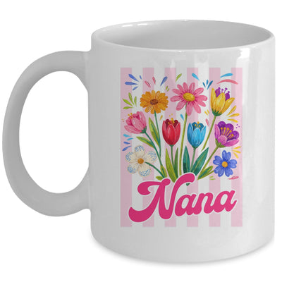 Striped Nana Wildflowers Coquette Bow Floral Mothers Day Mug | teecentury