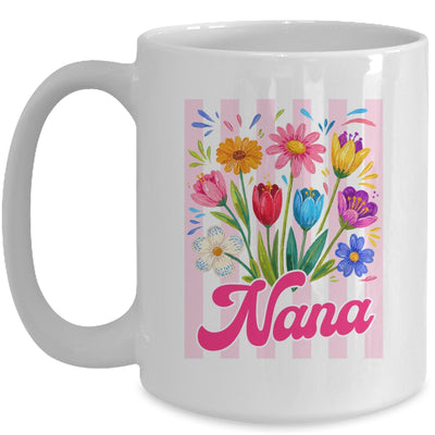 Striped Nana Wildflowers Coquette Bow Floral Mothers Day Mug | teecentury