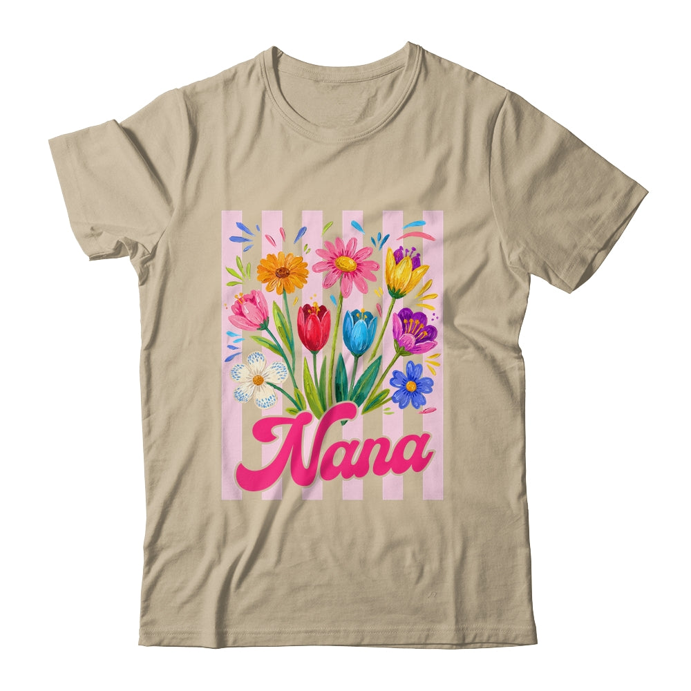 Striped Nana Wildflowers Coquette Bow Floral Mothers Day Shirt & Tank Top | teecentury