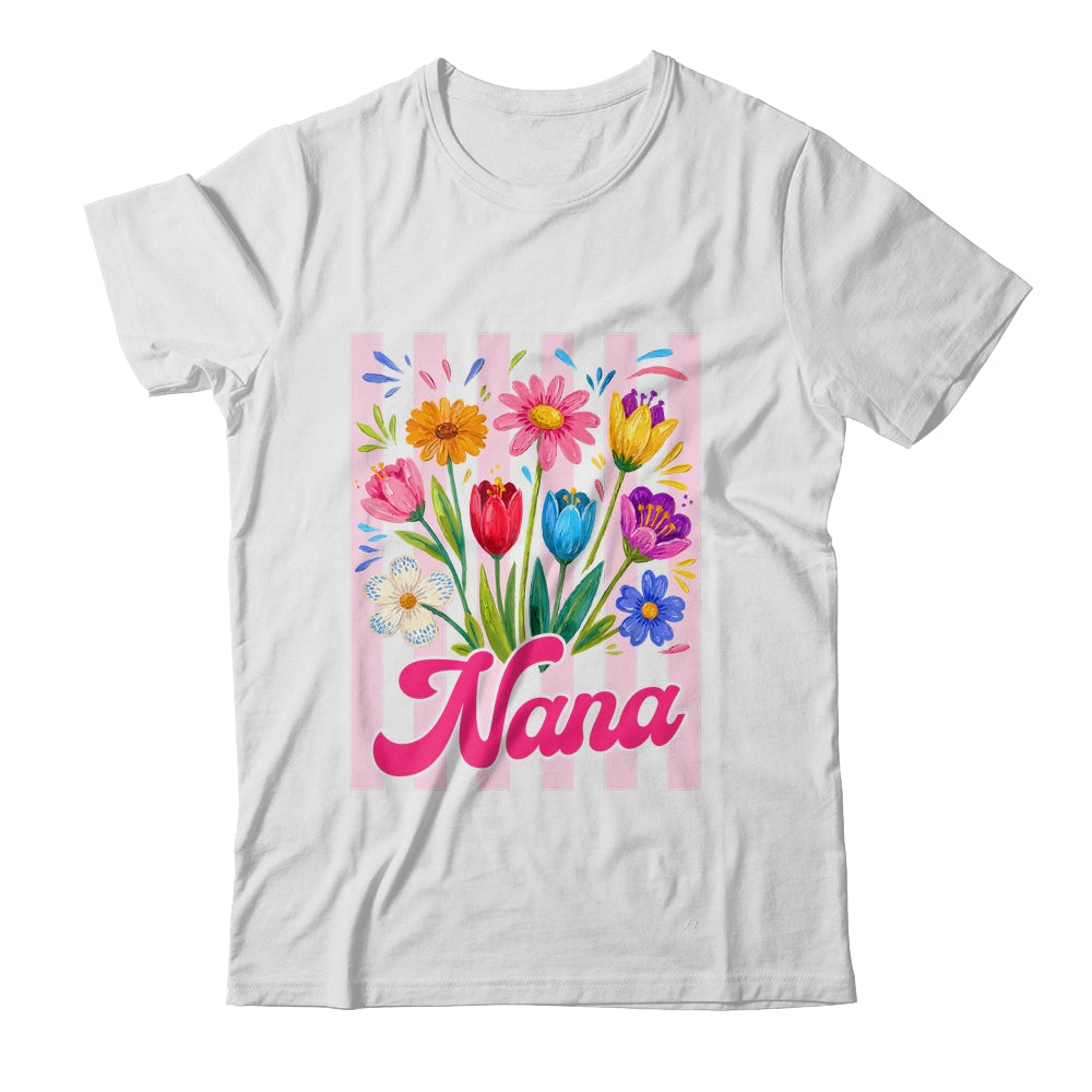 Striped Nana Wildflowers Coquette Bow Floral Mothers Day Shirt & Tank Top | teecentury