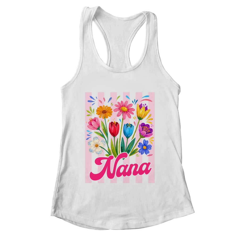 Striped Nana Wildflowers Coquette Bow Floral Mothers Day Shirt & Tank Top | teecentury