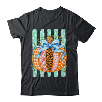 Striped Preppy Fall Autumn Pumpkin Floral Coquette Bow Women Shirt & Sweatshirt | teecentury