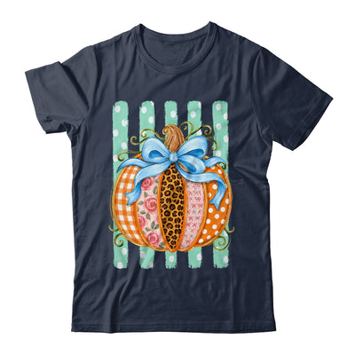Striped Preppy Fall Autumn Pumpkin Floral Coquette Bow Women Shirt & Sweatshirt | teecentury