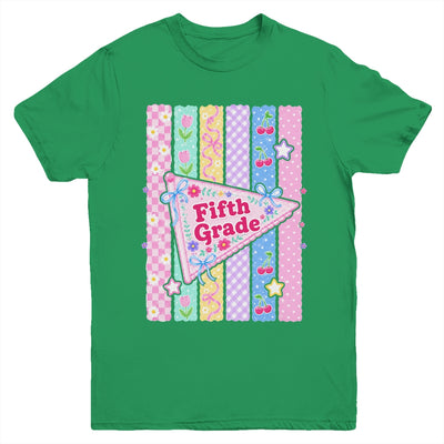 Striped Preppy Fifth Grade Back To School Teacher Girl Kids Youth Shirt | teecentury