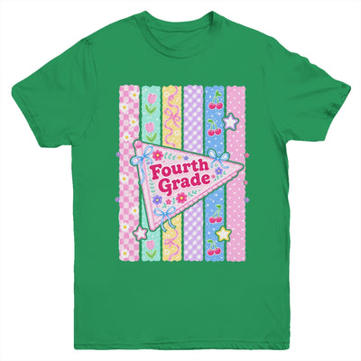 Striped Preppy Fourth Grade Back To School Teacher Girl Kids Youth Shirt | teecentury